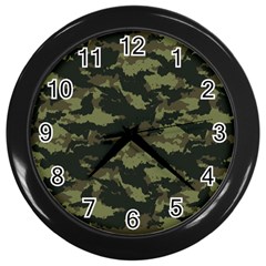 Camo Pattern Wall Clocks (black) by Simbadda