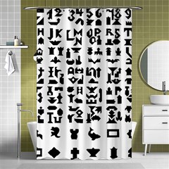 Anchor Puzzle Booklet Pages All Black Shower Curtain 48  X 72  (small) 