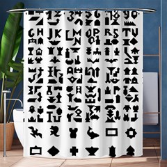 Anchor Puzzle Booklet Pages All Black Shower Curtain 60  X 72  (medium)  by Simbadda