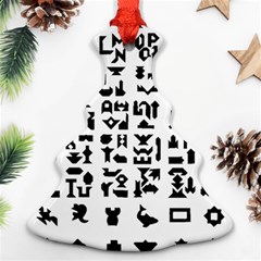 Anchor Puzzle Booklet Pages All Black Christmas Tree Ornament (two Sides) by Simbadda