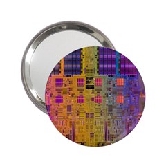 Circuit Board Pattern Lynnfield Die 2 25  Handbag Mirrors by Simbadda