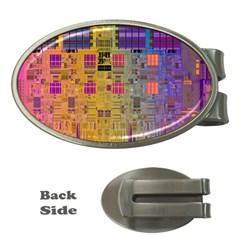 Circuit Board Pattern Lynnfield Die Money Clips (oval)  by Simbadda