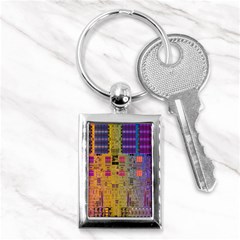 Circuit Board Pattern Lynnfield Die Key Chains (rectangle)  by Simbadda