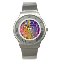 Circuit Board Pattern Lynnfield Die Stainless Steel Watch by Simbadda