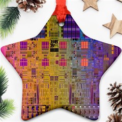 Circuit Board Pattern Lynnfield Die Star Ornament (two Sides) by Simbadda