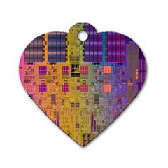 Circuit Board Pattern Lynnfield Die Dog Tag Heart (one Side) by Simbadda