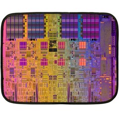 Circuit Board Pattern Lynnfield Die Fleece Blanket (mini) by Simbadda