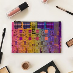 Circuit Board Pattern Lynnfield Die Cosmetic Bag (medium)  by Simbadda