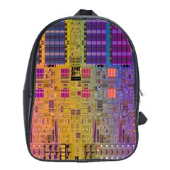 Circuit Board Pattern Lynnfield Die School Bags(large)  by Simbadda