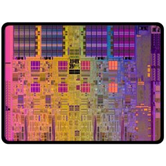 Circuit Board Pattern Lynnfield Die Fleece Blanket (large)  by Simbadda