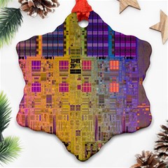 Circuit Board Pattern Lynnfield Die Ornament (snowflake) by Simbadda