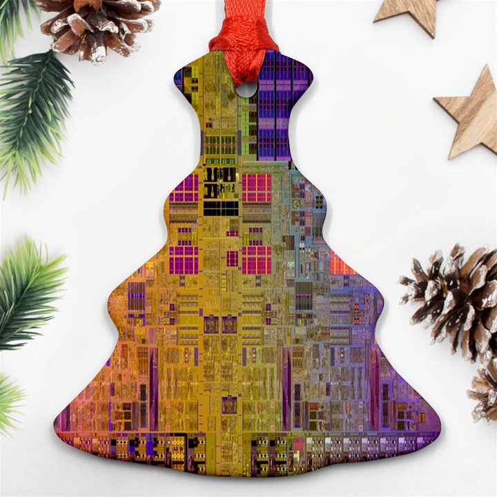 Circuit Board Pattern Lynnfield Die Christmas Tree Ornament (Two Sides)