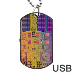 Circuit Board Pattern Lynnfield Die Dog Tag Usb Flash (two Sides) by Simbadda