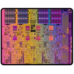 Circuit Board Pattern Lynnfield Die Double Sided Fleece Blanket (medium)  by Simbadda