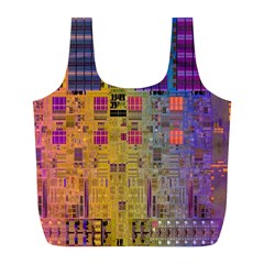 Circuit Board Pattern Lynnfield Die Full Print Recycle Bags (l)  by Simbadda