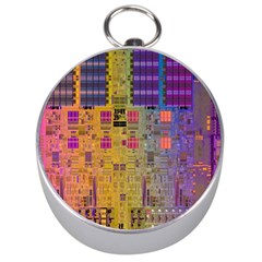 Circuit Board Pattern Lynnfield Die Silver Compasses by Simbadda