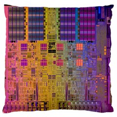 Circuit Board Pattern Lynnfield Die Large Flano Cushion Case (one Side) by Simbadda