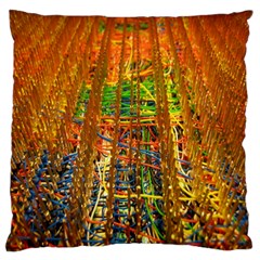 Circuit Board Pattern Large Flano Cushion Case (one Side) by Simbadda