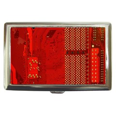 Computer Texture Red Motherboard Circuit Cigarette Money Cases by Simbadda