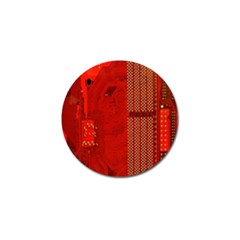 Computer Texture Red Motherboard Circuit Golf Ball Marker (4 Pack) by Simbadda