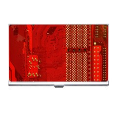 Computer Texture Red Motherboard Circuit Business Card Holders by Simbadda