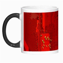 Computer Texture Red Motherboard Circuit Morph Mugs by Simbadda