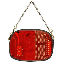 Computer Texture Red Motherboard Circuit Chain Purses (two Sides)  by Simbadda