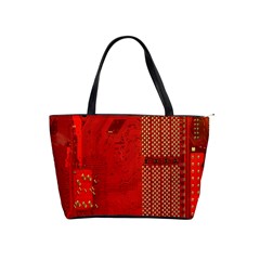 Computer Texture Red Motherboard Circuit Shoulder Handbags by Simbadda