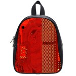 Computer Texture Red Motherboard Circuit School Bags (Small)  Front