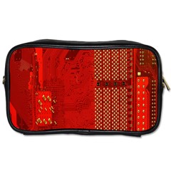 Computer Texture Red Motherboard Circuit Toiletries Bags 2-side by Simbadda