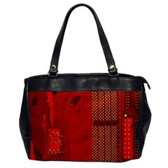 Computer Texture Red Motherboard Circuit Office Handbags by Simbadda