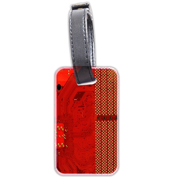 Computer Texture Red Motherboard Circuit Luggage Tags (Two Sides)