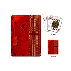 Computer Texture Red Motherboard Circuit Playing Cards (mini)  by Simbadda