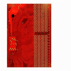 Computer Texture Red Motherboard Circuit Small Garden Flag (two Sides) by Simbadda