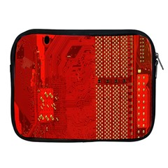 Computer Texture Red Motherboard Circuit Apple Ipad 2/3/4 Zipper Cases by Simbadda