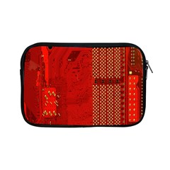 Computer Texture Red Motherboard Circuit Apple Ipad Mini Zipper Cases by Simbadda