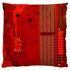 Computer Texture Red Motherboard Circuit Standard Flano Cushion Case (two Sides) by Simbadda