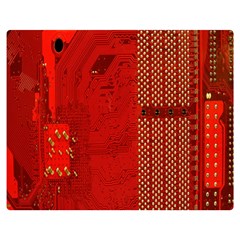 Computer Texture Red Motherboard Circuit Double Sided Flano Blanket (medium)  by Simbadda