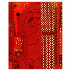 Computer Texture Red Motherboard Circuit Drawstring Bag (small) by Simbadda