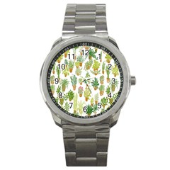 Flowers Pattern Sport Metal Watch by Simbadda