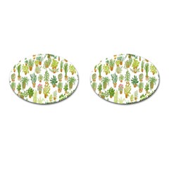 Flowers Pattern Cufflinks (oval) by Simbadda