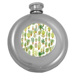 Flowers Pattern Round Hip Flask (5 Oz) by Simbadda