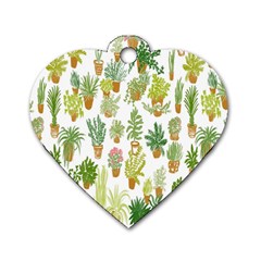 Flowers Pattern Dog Tag Heart (two Sides) by Simbadda