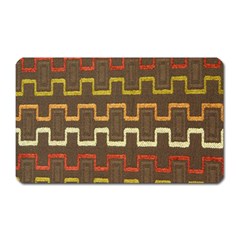 Fabric Texture Vintage Retro 70s Zig Zag Pattern Magnet (rectangular) by Simbadda