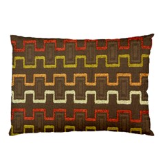 Fabric Texture Vintage Retro 70s Zig Zag Pattern Pillow Case