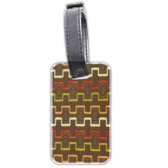 Fabric Texture Vintage Retro 70s Zig Zag Pattern Luggage Tags (two Sides) by Simbadda