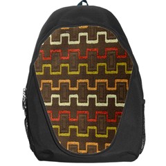 Fabric Texture Vintage Retro 70s Zig Zag Pattern Backpack Bag