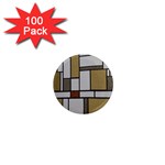 Fabric Textures Fabric Texture Vintage Blocks Rectangle Pattern 1  Mini Magnets (100 pack)  Front