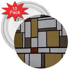 Fabric Textures Fabric Texture Vintage Blocks Rectangle Pattern 3  Buttons (10 Pack) 