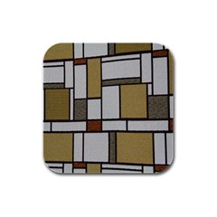 Fabric Textures Fabric Texture Vintage Blocks Rectangle Pattern Rubber Square Coaster (4 Pack)  by Simbadda